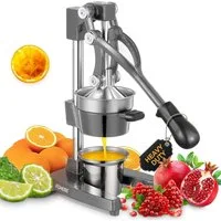 FOHERE Obstpresse Orangenpresse, Zitruspresse, Manuelle Saftpresse aus Gusseisen (1 St), Gusseisen, mit ergonomischer Gummigriff und rutschfeste Füße