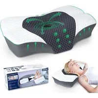 LuxusKollektion Nackenkissen Orthopädisches Memory Foam Nackenkissen Seitenschläfer 60x40x13/11cm