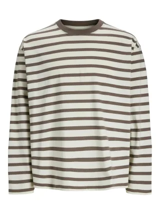 JACK&JONES - JORISLINGTON TEE LS CREW NECK SN deep taupe - Gr. - L