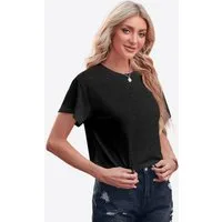 Imily Bela T-Shirt Damen Lockere Sommer Oberteile (Packung, 1-tlg., 1per-Pack) Einfarbig