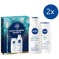 Nivea Hautpflege-Set Zarte Verwöhn-Momente 2025 2 x Geschenkset Body Lotion Soft Creme, 2-tlg.