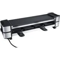 Guss-Raclette RC 140 schwarz/edelstahl, 600 Watt, wendbare Grillplatte