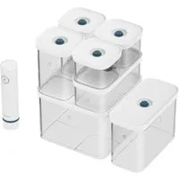 Zwilling Vakuumbehälter FRESH & SAVE CUBE La Mer, Aufbewahrungssystem, Kunststoff, (Set, 8-tlg), Luftdichte & Vakuumierbare Aufbewahrung, Spülmaschinengeeignet