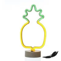 SATISFIRE LED Dekolicht LED Neonlicht ANANAS Neonschild Neon Leuchtfigur USB Batterie 33cm