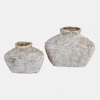 Mirabeau Übertopf Vase 2er Set Orlaithea antikbeige