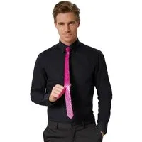 dressforfun Kostüm Faschingskleidung, auch Maskeradenverkleidung, in der Farbe pink, Unisex-Krawatte, Einheitsgröße, Glänzende Pailletten, Ca. 145 cm
