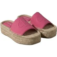 Calvin Klein FLATF ESPA NEOP MG Pantolette Sommerschuh, Strandschuh mit Plateau, schmale Form