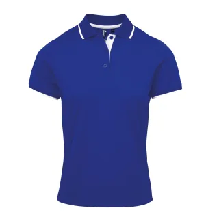 Premier Damen/Damen Kontrast-Coolchecker-Poloshirt (Royal/Weiß)
