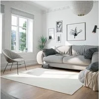 OTTO home Wollteppich Woolscape 1, rechteckig, Höhe: 10 mm, Wendeteppich, handgewebte Qualität, Uni, 90% Wolle, Wohnzimmer