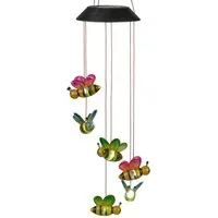 formano Gartenfigur Solar Mobile Bienen Solar Hängelampe Garten Balkon mit warmweißem LED