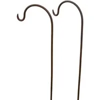 Deko-Impression Rankhilfe 2er-Set Gartenstab m. Haken Laternenhaken Blumen Eisen Rost, 2 St.