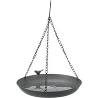 TRIXIE Vogeltränke Metall-Vogeltränke zum Aufhängen - grau - 2.200 ml/ø 30 cm