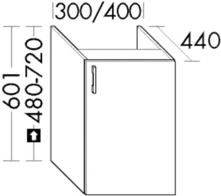 Burgbad Unterschrank zu M3 Sys30 PG4 Sana 601x400x440 Eiche Weiß, WYIF040RF6335 WYIF040RF6335