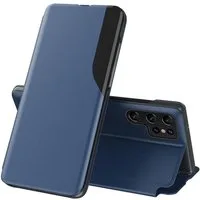Wigento Handyhülle Smart View für Samsung Galaxy S26 Ultra Magnetische Fliphülle Blau 6,9 Zoll, Flip Case mit Sichtfenster und Standfunktion