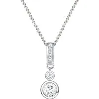 LÖB Kette mit Anhänger 925 Silber Kette Zirkonia Stein Solitär Anhänger Rund Tropfen Diamant (Geschenke für Frauen Damen Beste Freundin Mutter Mama Ehefrau Oma sie zum Geburtstag Schmuck Sommer), Halskette Steinanhänger Strass Glitzer Brautschmuck Tr