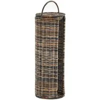 Krines Home Toiletten-Ersatzrollenhalter WC Rollenhalter Ersatzrollenhalter Rattan Toilettenpapierhalter, mit Deckel