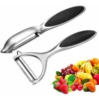 ibettertec Sparschäler Sparschäler 2er Set, Edelstahl Y- & I-Form für Obst & Gemüse, (Sparschäler 2er Set Edelstahl Y- & I-Form Gemüseschäler für Obst Gemüse Kartoffeln)