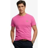 Superdry Rundhalsshirt ESSENTIAL LOGO EMB TEE aus Baumwolle und Single Jersey, Slim Fit, Kurzarm, hüftlang