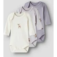 Name It Langarmbody NBFBODY 3P LS LILAC MARBLE DEER NOOS (Packung, 3-tlg)