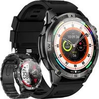 Vashoy Outdoor-Smartwatch mit 1,43" AMOLED & GPS,Barometer und Höhenmesser Smartwatch (390mm cm/1.43 Zoll, Android4.4/ISO1.0) Spar-Set, 3-tlg., IP68 wasserdicht, 160+ Sportmodi, Puls, Schlaf, Schritte,für Herren, Damen, Android/iOS
