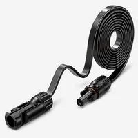 HB-DIGITAL 30cm PV Fensterdurchfuehrung 4mm2 1000V bis 30A schwarz Solarkabel, Solarstecker, (30 cm)