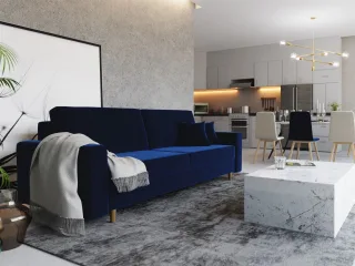 Sofa 3-Sitzer BELLA mit Schlaffunktion Blau