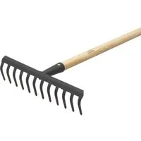Meister Werkzeuge Gartenrechen Gartenrechen Rechen schwarz mit Stiel 140 cm x 28 mm Ø FSC, pulverbeschichtet