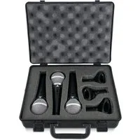 Pronomic Mikrofon DM-58-C Vocal dynamische Mikrofone mit Nieren-Charakteristik (3er Set im Koffer, 10-tlg), Ein-/Aus-Schalter - inkl. Mikrofonklemmen
