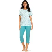 comtessa Schlafanzug Summer Whisper (Set, 2 tlg., 2-teilig) Damen Pyjama 2-teilig 7/8 Hose geknöpft Baumwolle große Größen