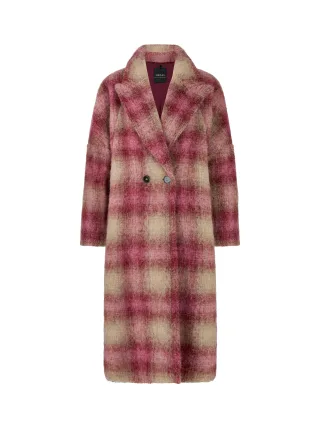 Marc Cain Collections - Mantel mit sanft fließendem Karo-Muster soft maroon - Gr. - 42