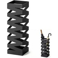 BlingBin Schirmständer aus Metall, Schwarz, Platzsparender (1er Set, 1 St., Regenschirmständer, quadratisch, 15,5 x 15,5 x 49 cm), schmaler Regenschirmhalter mit Cut-out-Design für Flur und Büro