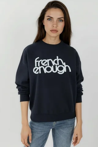 Bedruckter Rundhalsausschnitt Langarm-Erhebung Sweatshirt