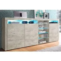 borchardt Möbel Highboard Santa Fé, Sideboard mit eleganten Glasböden, Breite 200 cm, Breite 200 cm
