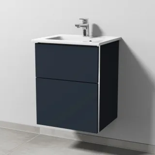 Sanipa 3way Keramik-Set Venticello Keramik-Waschtisch und Unterbau mit 2 Auszügen, Marine-Matt BP3201R