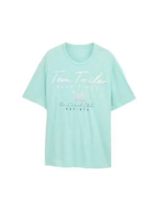 Tom Tailor - Plus Size - T-Shirt mit Print bright mint green - Gr. - 3XL
