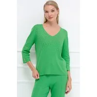 Passioni Strickpullover mit funkelnden Strassdetails