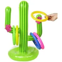 Sport-Knight® Wasserball Aufblasbarer Kaktus mit Ringen – Wurfspiel für Pool & Garten