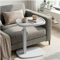 VASAGLE Beistelltisch C-Form, Couchtisch für kleine Räume, Wohnzimmertisch höhenverstellbar, Sofatisch, Wohnzimmer Schlafzimmer, 30 x 40 x 69 cm