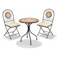 Mojawo Essgruppe 3tlg Mosaik Sitzgarnitur Bistromöbel Gartengarnitur Tisch Stühle Set