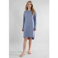 TOM TAILOR Nachthemd Charlotte knielang, Langarm, weich, mit Logodruck, Baumwolle