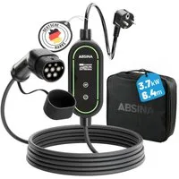 ABSINA Typ 2 Ladekabel Schuko mit einstellbarer Ladeleistung - ICCB 3,7kW 16A Elektroauto-Ladegerät (1-tlg)