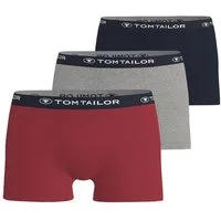 TOM TAILOR Boxershorts Buffer (3er Pack) weich, bequem, basic, eng, Logobund, Baumwollmix