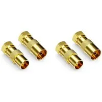 deleyCON deleyCON 4x SAT Kabel Adapter F-Stecker auf 2x Antennenstecker & 2x SAT-Kabel