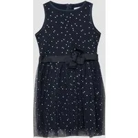 s.Oliver Minikleid Kleid Kurzes Kleid mit silbernen Punkten und Gürtel