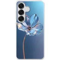 MuchoWow Handyhülle für Samsung Galaxy S26 Blau - Blume - Gläser - Verziert, Handy Case, Silikon, Bumper Case Dünn