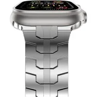 S&T Design Smartwatch-Armband Apple Watch Armband Ultra 2 49mm 45mm 44mm 42mm, Ersatz Solides Edelstahl Gliederarmband für iWatch Ultra Titan Armband