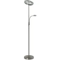 TRANGO LED Stehlampe, Touchdimmer & Stufenlos dimmbar, 1515 LED Stehlampe 2-flammig mit LED Modulen Serie *MOTHER-SON* I 24 Watt stufenlos dimmbar I satiniertes Glas Lampenschirm I Höhe ca. 1800mm schwenkbar & drehbar, modern & chic Stehleuchte