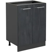 Vicco Unterschrank R-Line, Schwarz Beton/Anthrazit, 60 cm ohne Arbeitsplatte (1-St)