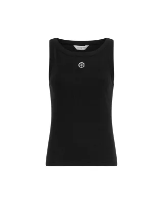 msch copenhagen - MSCHGubbe Rasmia Icon SL Top black b white - Gr. - S