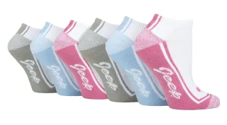 Damen 6er Pack Trainer Socken | Atmungsaktive Gepolsterte Kurzsocken für den Sport